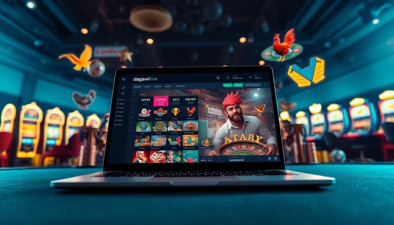 Experience the excitement of online betting with dagawin.live, featuring a modern interface and vibrant game symbols.