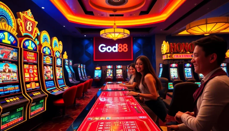 Engaging online gambling scene representing good88.hu.net with vibrant casino elements.